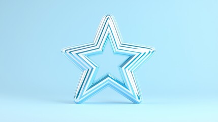 Obraz premium Creative blue star decoration studio graphic design minimalist front view artistic concept for branding