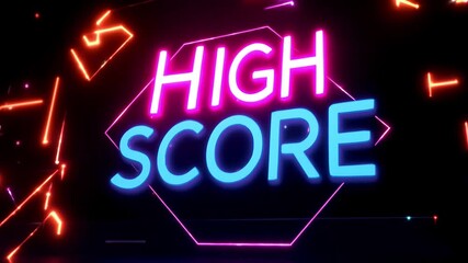 Neon High Score Arcade Game Display with Futuristic Lighting - Powered by Adobe