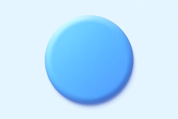 round blue button with white border on light blue background