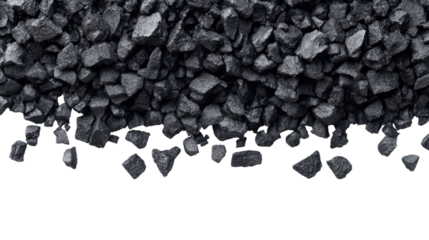 Charcoal Formation: A collection of small, dark charcoal pieces, perfect for adding a touch of drama or texture to any design. The irregularly shaped charcoal pieces vary in size and texture.