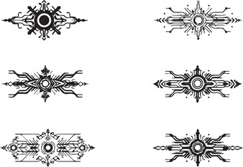 Set of elements for flat design, patterns, ornaments, mandalas. Hand drawn vector illustration