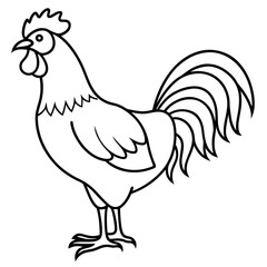 Minimalist Rooster Vector