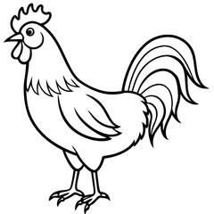 Minimalist Rooster Vector