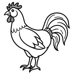 Minimalist Rooster Vector