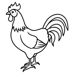Minimalist Rooster Vector