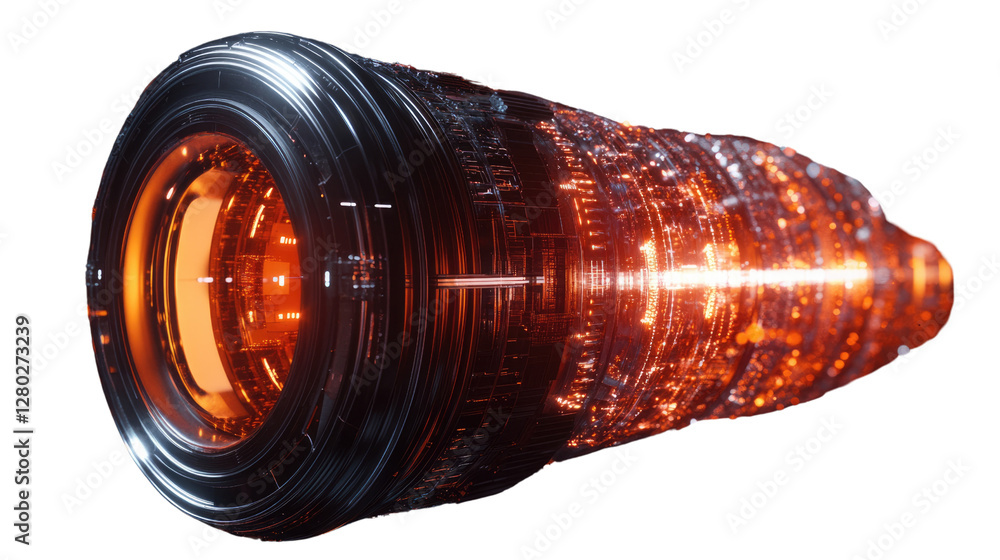 Aufkleber futuristic engine core: a captivating and detailed close-up shot of a futuristic engine core, radiat