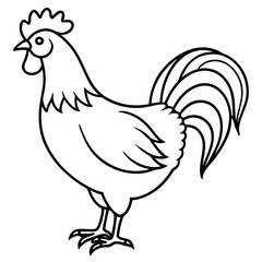 Minimalist Rooster Vector