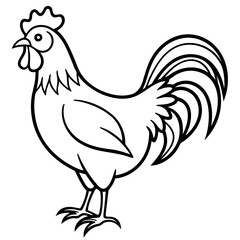 Minimalist Rooster Vector