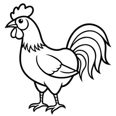 Minimalist Rooster Vector