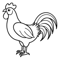 Minimalist Rooster Vector