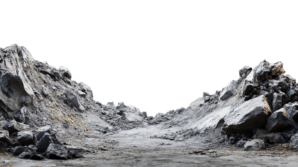 Barren Path Through Rocky Terrain: A stark, desolate landscape reveals a path winding through jagged, gray rock formations under a clear sky. This image encapsulates the raw.