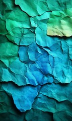 Obraz premium Abstract Blue Green Crumpled Paper Texture Background