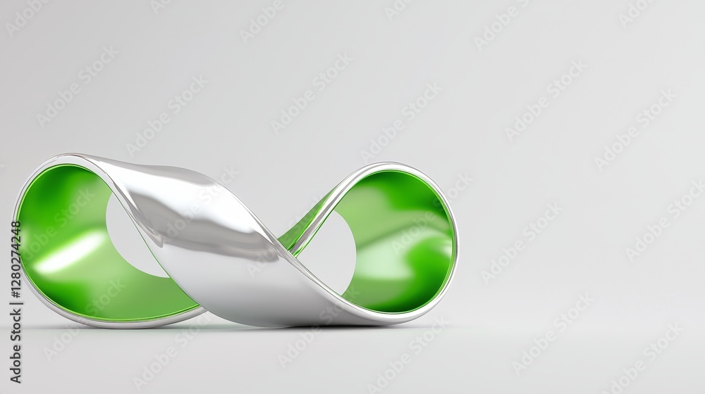 Poster dynamic infinity loop sculpture modern art gallery 3d design minimalist studio artistic interpretati