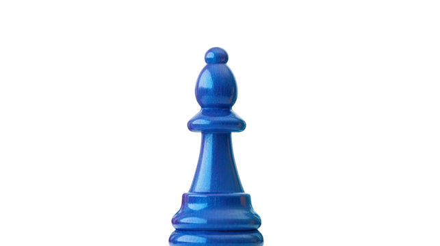 Strategic Moves: A singular blue bishop chess piece, isolated, symbolizes strategy, intellect, and calculated decisions in a game of chess.