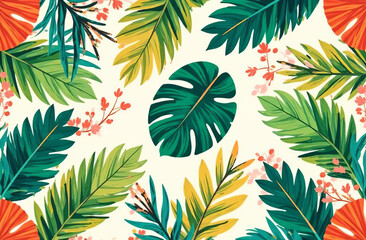 Floral pattern with bright flowers, background for the decoration, for summer prints. 