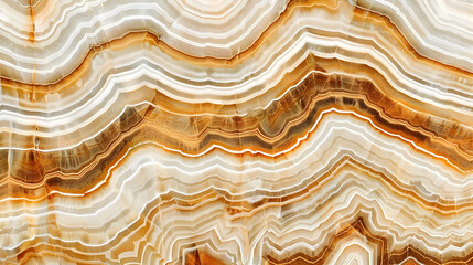 Fototapeta premium A close-up view of beautifully layered agate stone with warm tones and patterns.