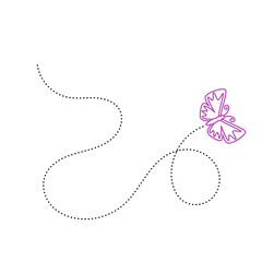 Butterfly with Dotted Line