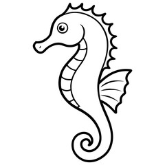 Fototapeta premium Minimalist Seahorse Sketch