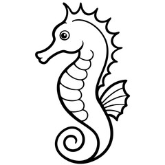 Minimalist Seahorse Sketch