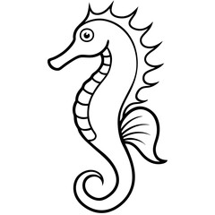 Naklejka premium Minimalist Seahorse Sketch
