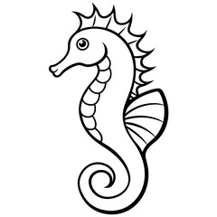 Minimalist Seahorse Sketch