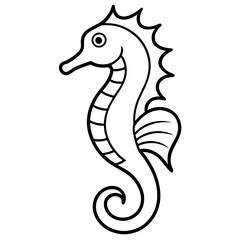 Minimalist Seahorse Sketch