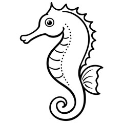 Minimalist Seahorse Sketch