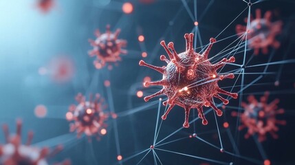 Global impact of covid-19 a close-up digital illustration in a scientific context