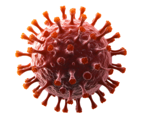 3D illustration of virus structure isolated on white background