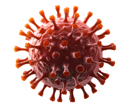3D illustration of virus structure isolated on white background
