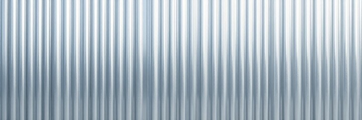 Obraz premium Silver metallic corrugated wall Strong vertical lines, textured surface , panel, wall