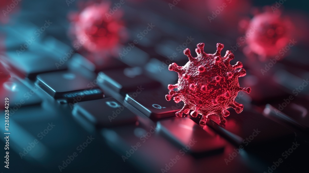 Poster a warning message on a computer screen about a potential malware threat, urging users to take cautio