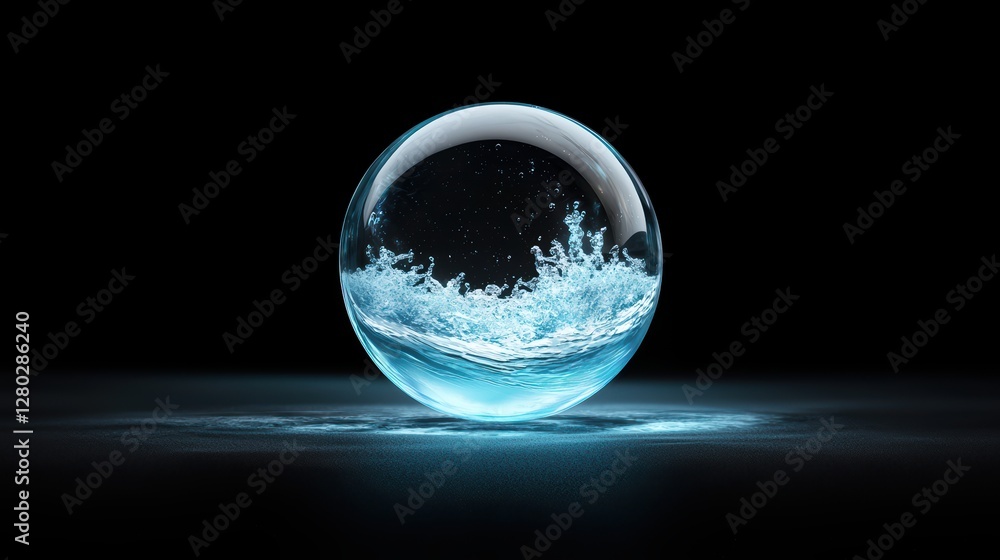 Poster glowing sphere representing a quantum superposition, symbolizing the unique properties of quantum me
