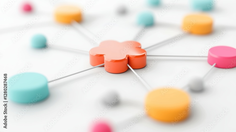 Aufkleber a data flow diagram depicting the integration of different systems within a company, such as crm, er