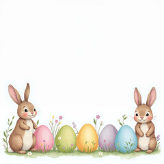 easter bunny with eggs Banner