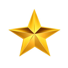 Obraz premium 3d golden star, gold star png transparent background, shiny five-pointed star, 3d rendered star png