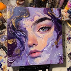 Nature's beautiful flower portrait artistic expression of a young woman colorful environment close-up viewpoint