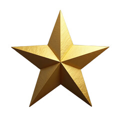 gold star png transparent background, shiny metallic five-pointed star, 3d rendered star png