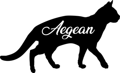 Aegean. cat silhouette, cat, cat breeds, logo, vector, silhouette,  animal, illustration, icon, sign, design, black, symbol, pet, love
