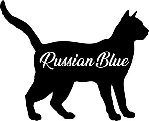 Russian Blue.svg cat silhouette, cat, cat breeds, logo, vector, silhouette,  animal, illustration, icon, sign, design, black, symbol, pet, love

