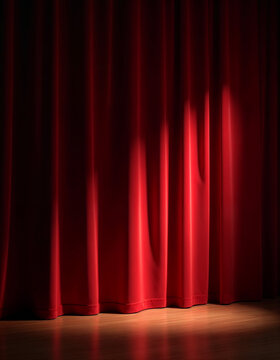 red curtain with spotlight