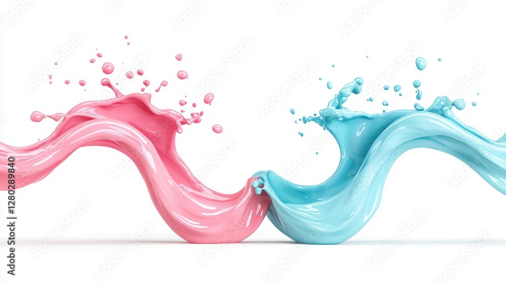 Poster a splash of watercolor paint in vibrant hues, creating a fluid and abstract design that can be used 