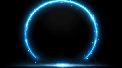 Fototapeta premium Glowing Blue Circle Abstract Light Design