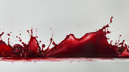 Red liquid, likely wine or juice, splashing