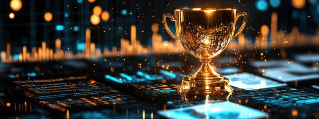 Golden Trophy Award on Business Data Success Report