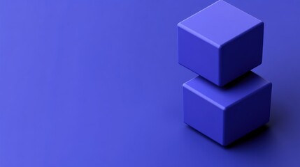 Two purple cubes stacked on a purple background.