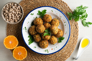 Delicious chickpea falafel balls with a traditional vegan Arabic recipe.