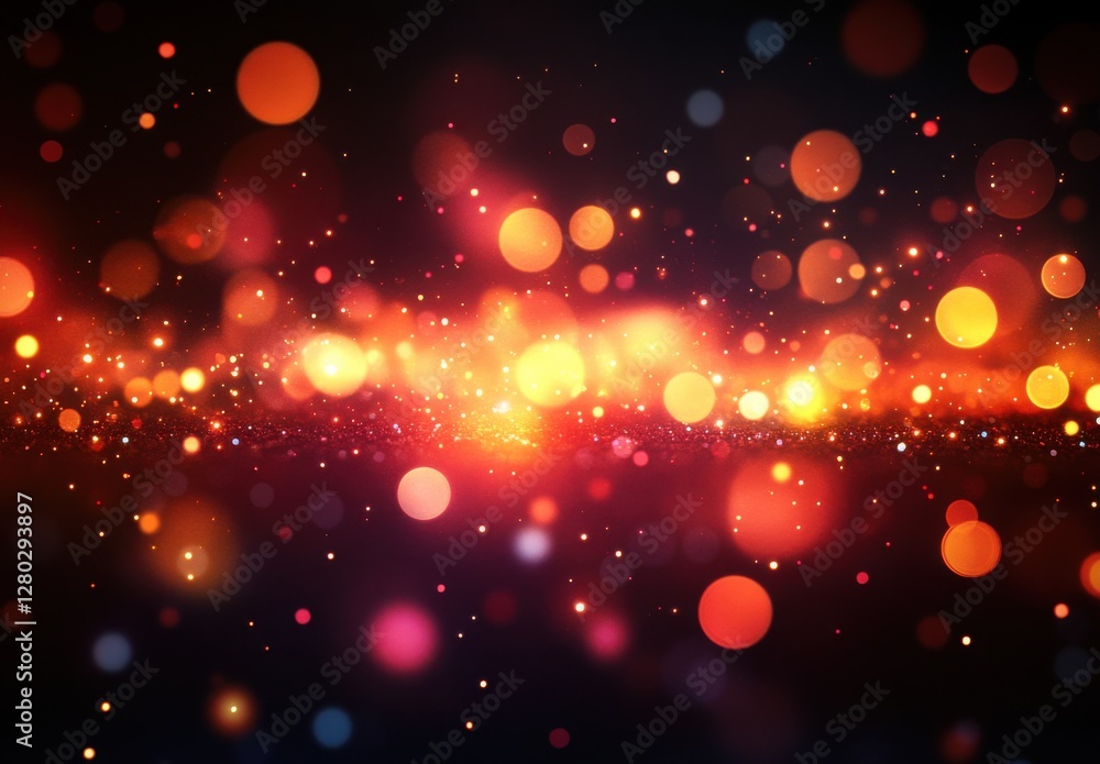 Poster Abstract Colorful Bokeh Background with Glittering Lights and Soft Bokeh Effect for Creative Design Projects or Holiday Themes