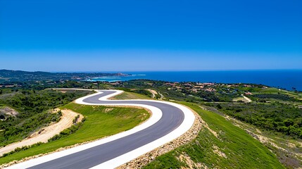Scenic Coastal Road with Breathtaking Ocean and Mountain Views