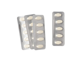 Pill Blister Isolated, Silver Medicine Capsule Package, Drugs Packaging, Pill Pack, Pharmacy Box,...